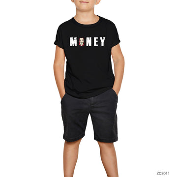 La Casa de Papel Money Siyah Çocuk Tişört
