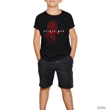 Spiderman Sketched Siyah Çocuk Tişört