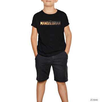 The Mandalorian Logo Siyah Çocuk Tişört