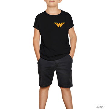 Wonder Woman Releated Siyah Çocuk Tişört