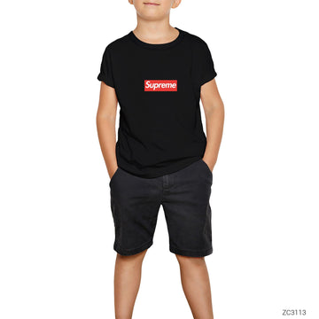 Supreme Siyah Çocuk Tişört