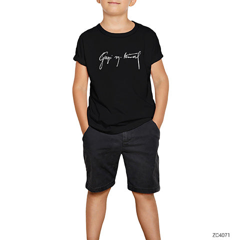 Gazi Mustafa Kemal İmza Siyah Çocuk Tişört