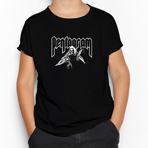 Pentagram Lucifer Siyah Çocuk Tişört