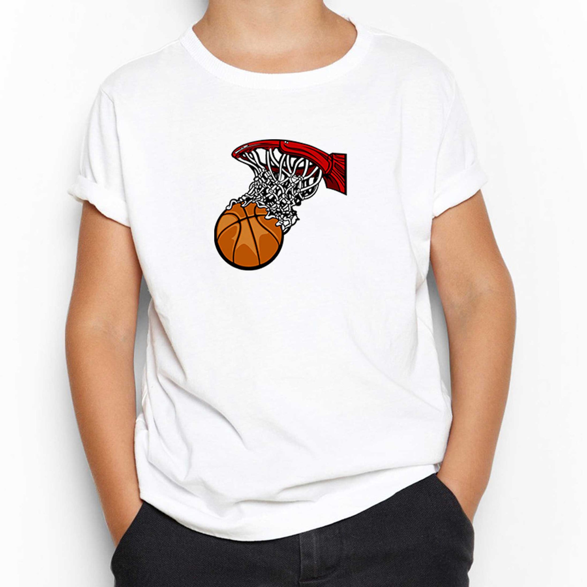 Basketball Hoop Beyaz Çocuk Tişört