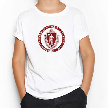Massachusetts University logo Beyaz Çocuk Tişört
