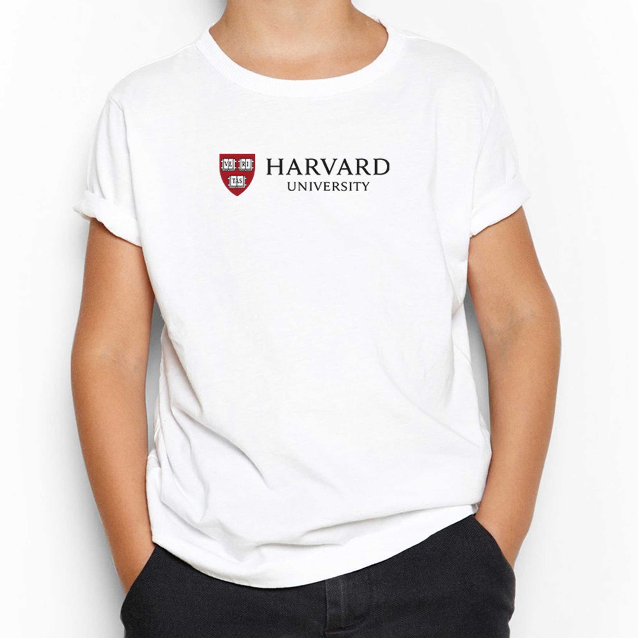Harvard University Logo Text Beyaz Çocuk Tişört