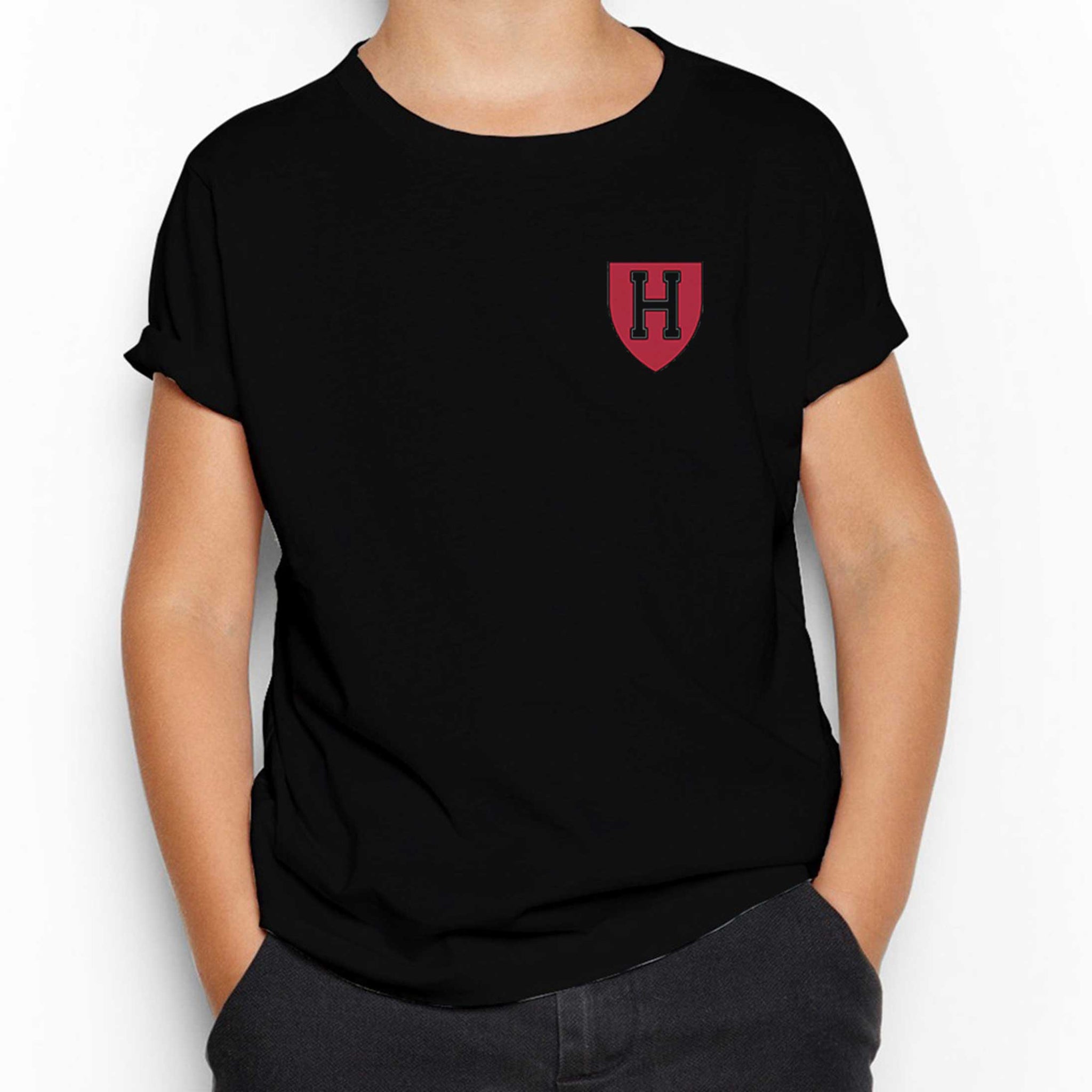 Harvard University Red Logo Siyah Çocuk Tişört