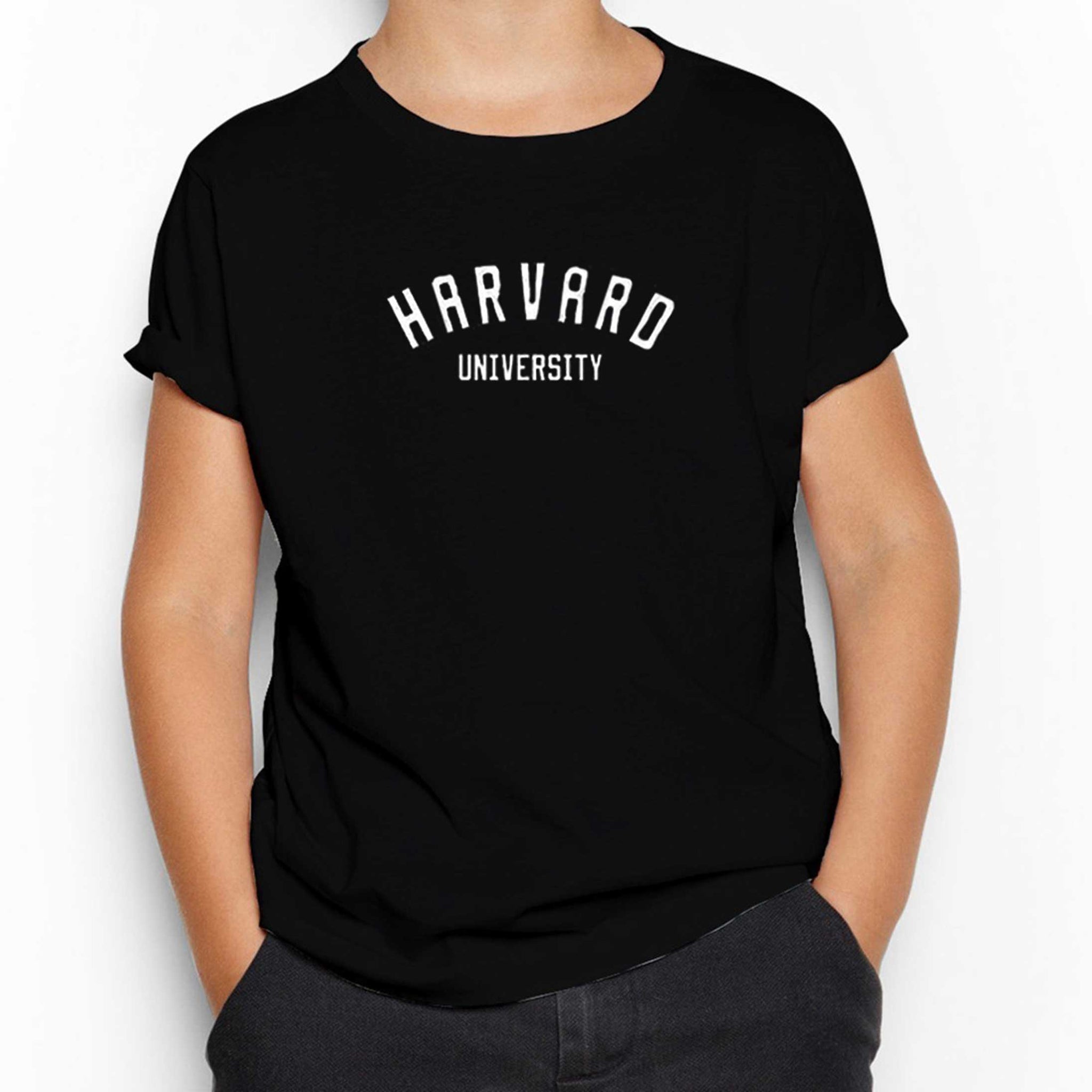 Harvard University Text Siyah Çocuk Tişört