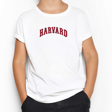 Harvard University Red Text Beyaz Çocuk Tişört