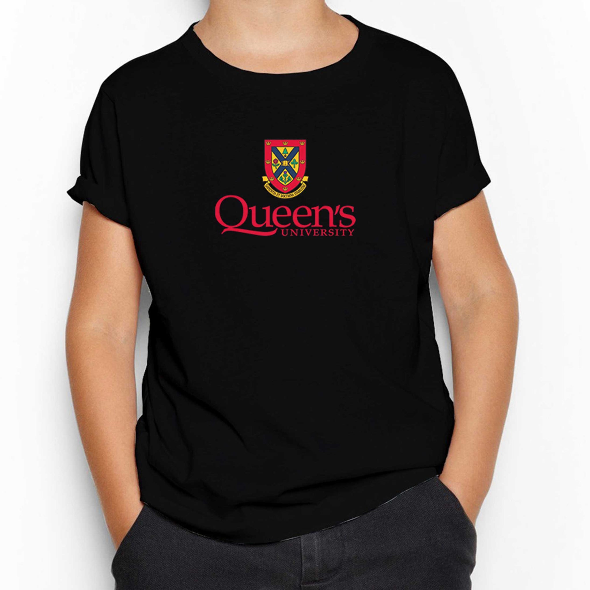Queen's University Logo Siyah Çocuk Tişört