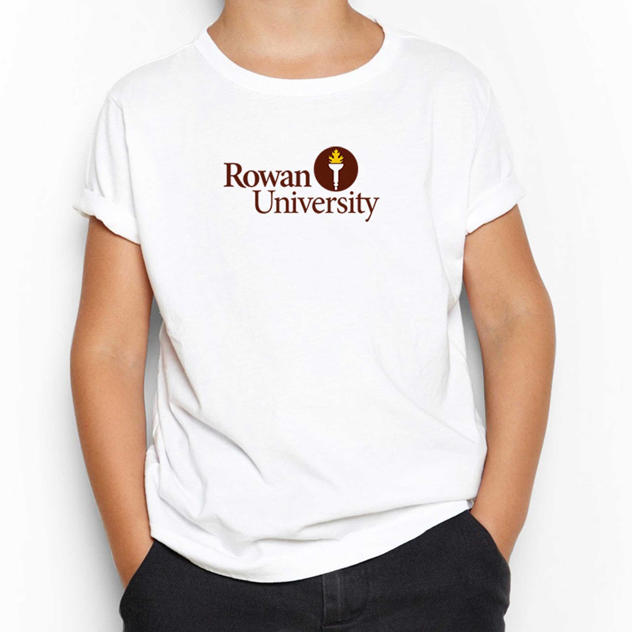 Rowan University Logo Text Beyaz Çocuk Tişört