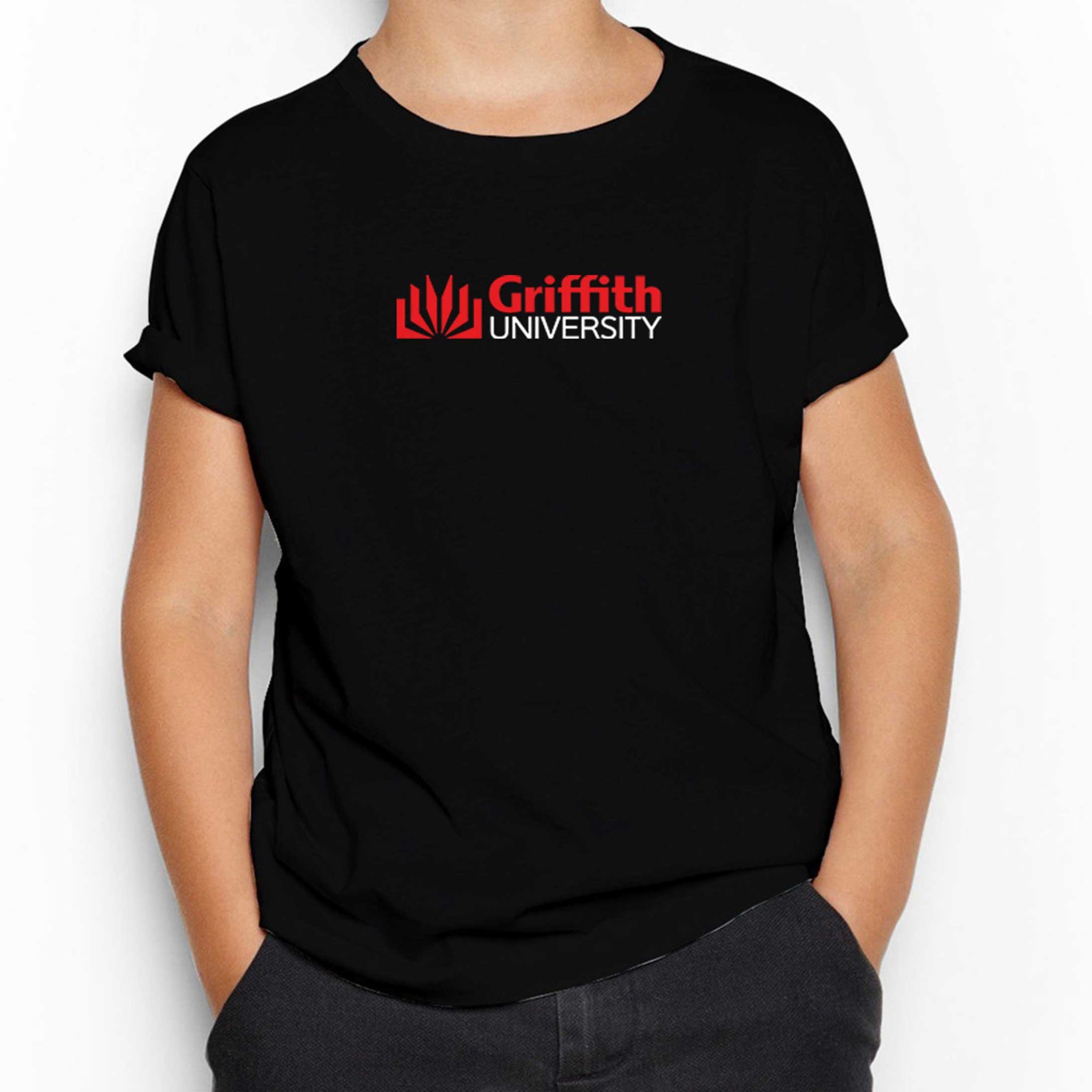 Griffith University Red Logo Siyah Çocuk Tişört