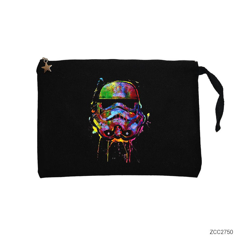 Star Wars Helmet Siyah Clutch Astarlı Cüzdan / El Çantası