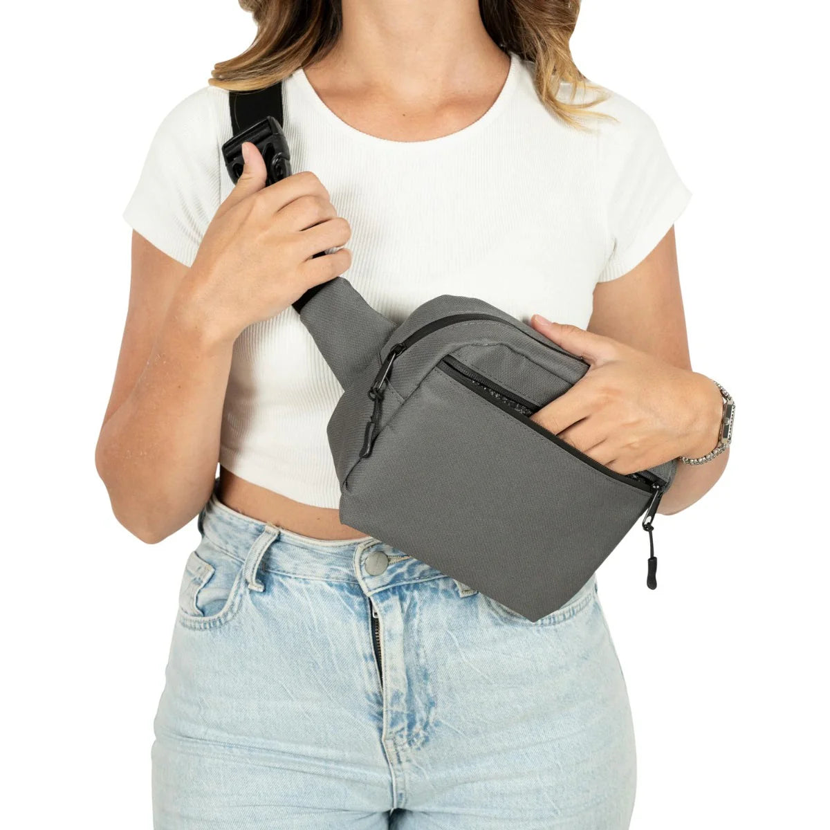 Bel Çantası Baskısız Gri Renk