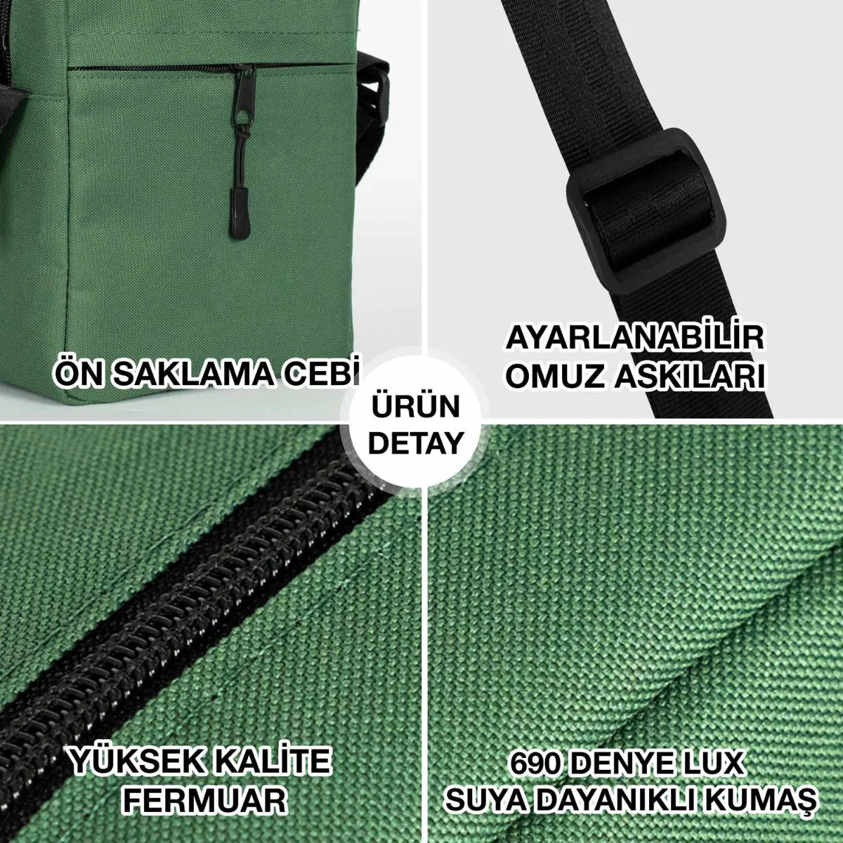 Omuz Çantası Baskısız Yeşil Renk