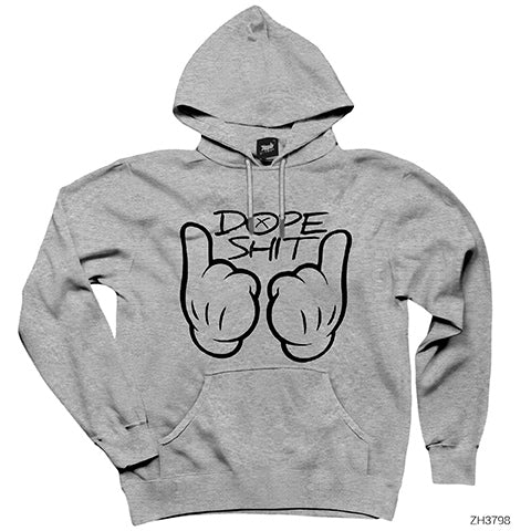 Dope Shit Gri Kapşonlu Sweatshirt Hoodie
