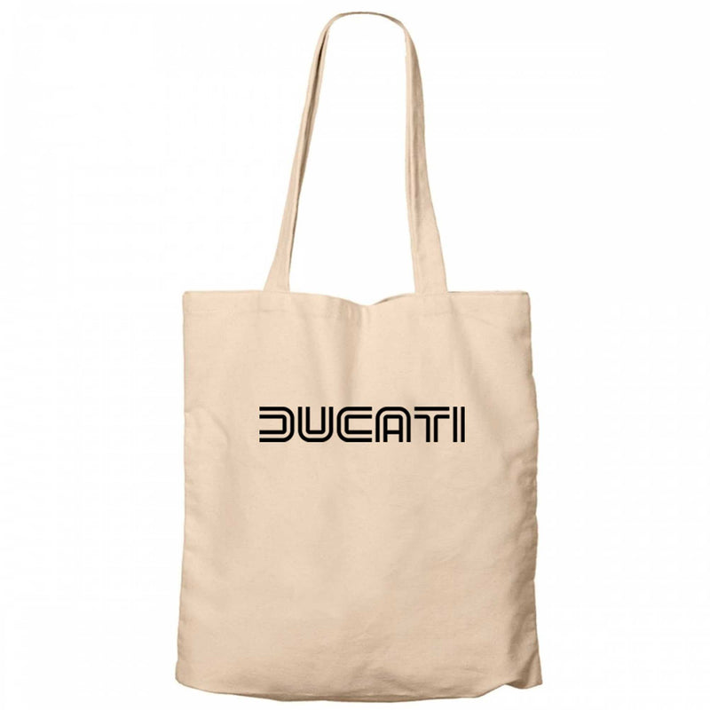 Ducati Text Krem Fermuarlı Bez Çanta Gabardin