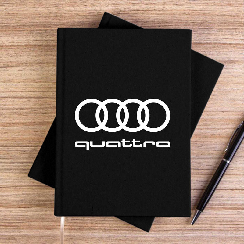 Audi Quattro Siyah Çizgisiz Kanvas Defter