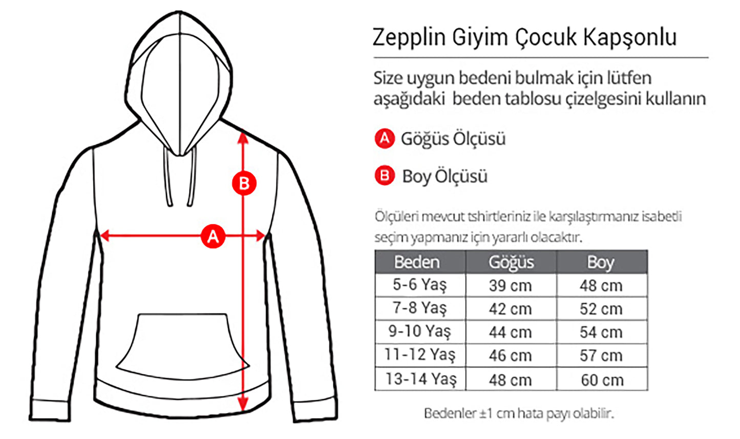 Motocross Motorcycle Siluet Gri Çocuk Kapşonlu Sweatshirt