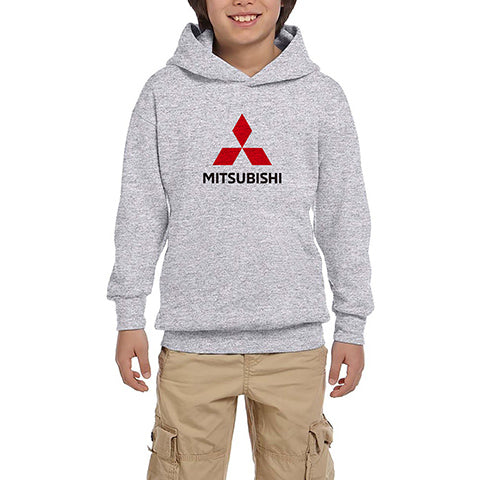 Mitsubishi Logo Gri Çocuk Kapşonlu Sweatshirt