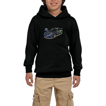 Subaru Monster Siyah Çocuk Kapşonlu Sweatshirt
