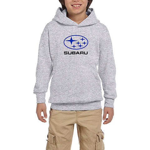 Subaru Logo Stars Gri Çocuk Kapşonlu Sweatshirt