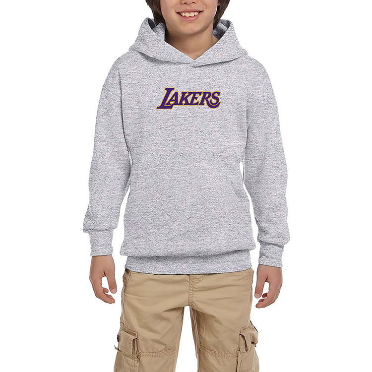 Los Angeles Lakers Gri Çocuk Kapşonlu Sweatshirt