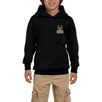 Milwaukee Bucks Green Logo Siyah Çocuk Kapşonlu Sweatshirt
