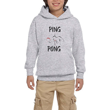 Ping Pong Actor Design Gri Çocuk Kapşonlu Sweatshirt