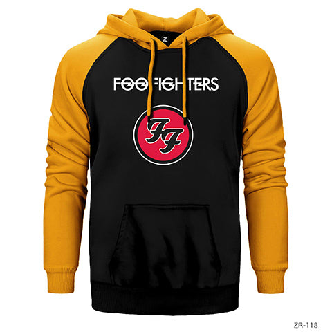 Foo Fighters FF Logo Çift Renk Reglan Kol Sweatshirt / Hoodie