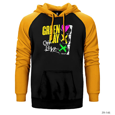 Green Day Oh Love Çift Renk Reglan Kol Sweatshirt / Hoodie