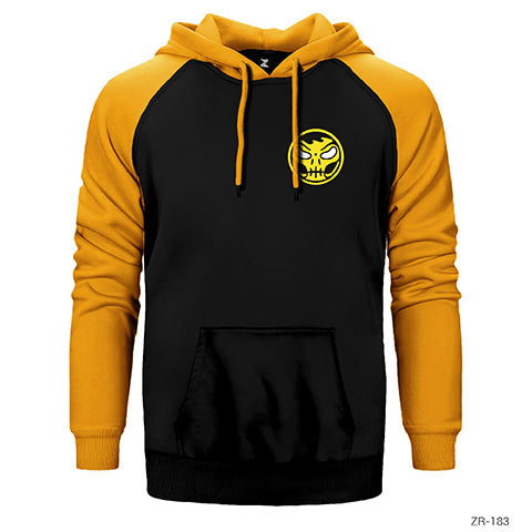 Skull Smile Çift Renk Reglan Kol Sweatshirt / Hoodie