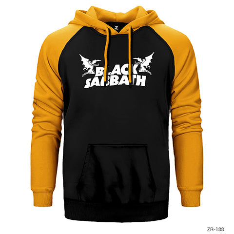 Black Sabbath Çift Renk Reglan Kol Sweatshirt / Hoodie