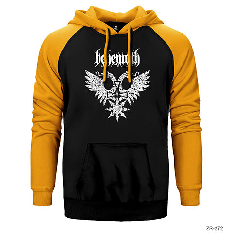 Behemoth Logo Çift Renk Reglan Kol Sweatshirt / Hoodie