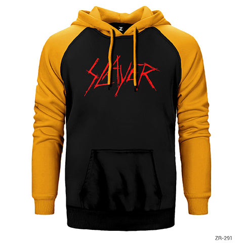 Slayer Logo Çift Renk Reglan Kol Sweatshirt / Hoodie