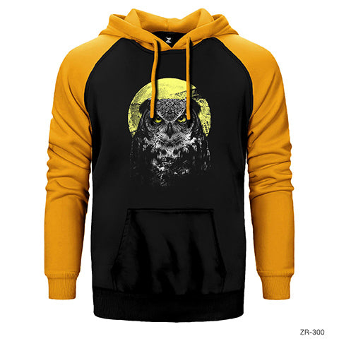 Baykuş Çift Renk Reglan Kol Sweatshirt / Hoodie