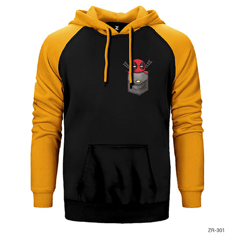 Deadpool Cep Çift Renk Reglan Kol Sweatshirt / Hoodie