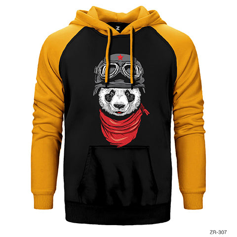 Panda Pilot Çift Renk Reglan Kol Sweatshirt / Hoodie