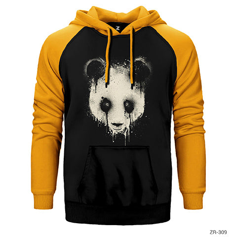 Panda Splash Çift Renk Reglan Kol Sweatshirt / Hoodie