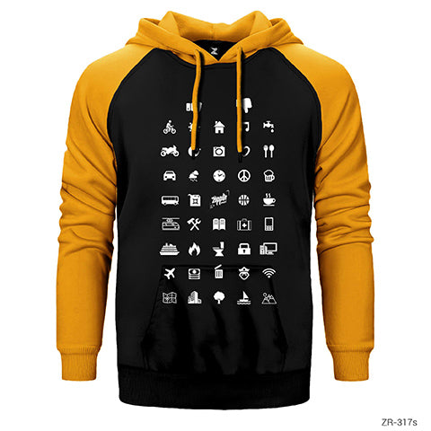 Gezgin Çift Renk Reglan Kol Sweatshirt / Hoodie