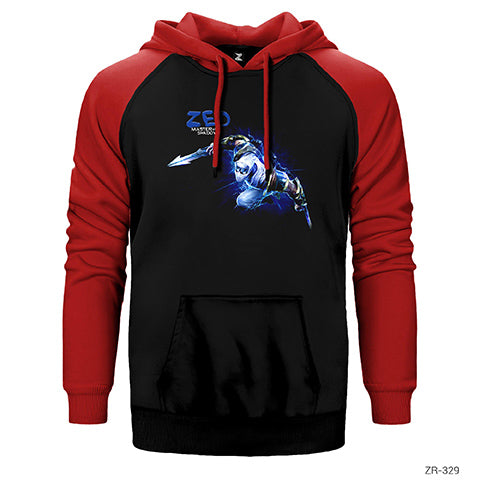 İndirimli League of Legends Zed Blue Kırmızı Renk Reglan Kol Sweatshirt / Hoodie
