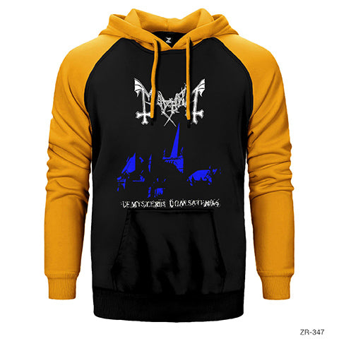 Mayhem De Mysteriis Dom Sathanas Çift Renk Reglan Kol Sweatshirt / Hoodie