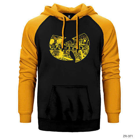 Wu Tang Stencil Logo Çift Renk Reglan Kol Sweatshirt / Hoodie