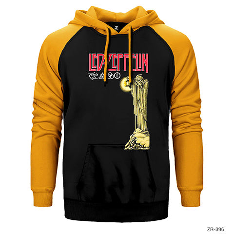 Led Zeppelin Çift Renk Reglan Kol Sweatshirt / Hoodie