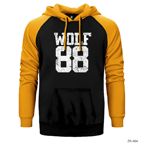 Wolf 88 Çift Renk Reglan Kol Sweatshirt / Hoodie