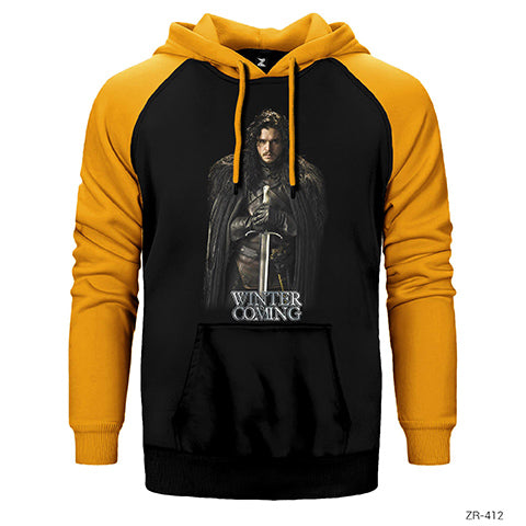 Game Of Thrones Jon Snow Çift Renk Reglan Kol Sweatshirt / Hoodie