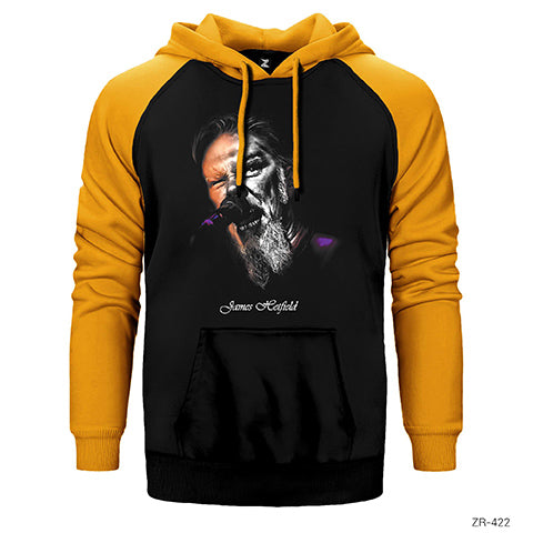 Metallica James Hetfield microphone Çift Renk Reglan Kol Sweatshirt / Hoodie