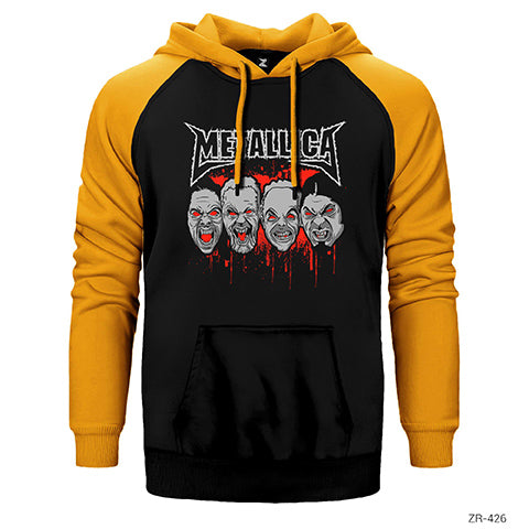 Metallica Group Bloody Çift Renk Reglan Kol Sweatshirt / Hoodie