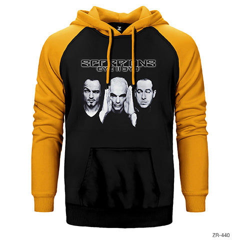 Scorpions Eye to Eye Çift Renk Reglan Kol Sweatshirt / Hoodie