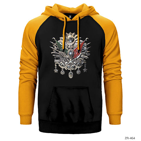 Osmanlı Arma Çift Renk Reglan Kol Sweatshirt / Hoodie